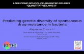 Predicting genetic diversity of spontaneous drug-resistance in bacteria - Alejandro Couce