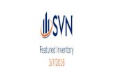 SVN Live™ Open Sales Call Featured Properties 03-07-2016