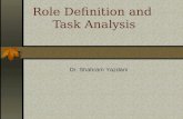A 1-3-role definition and task analysis