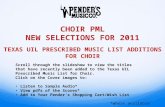 TX Choral PML: 2011 Additions to the UIL List