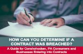 How Can You Determined If A Contract Was Breached: A Guide for Conshohocken, PA Consumers and Business Entering Into Contracts