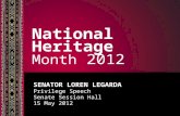 Privilege Speech: National Heritage Month