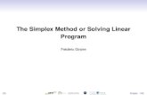 The Simplex Method or Solving Linear Program