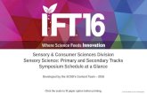 IFT16 SCSD Symposium Schedule at a Glance - Primary and Secondary Tracks