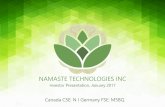 Namaste Technologies Inc. Corporate Presentation