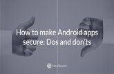 How to make Android apps secure: dos and don’ts