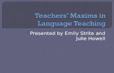 Teachers' Maxims in Language Teaching