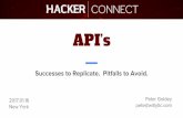 APIs - Successes to Replicate. Pitfalls to Avoid