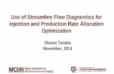 Use of streamline flow diagnostics for injection production rate allocation optimization