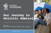 Our Journey to Holistic Admissions