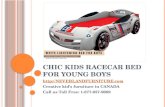 Chic Kids Racecar Bed for Young Boys in Canada