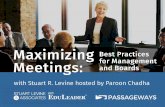 Maximizing meetings: Best Practices for Management and Boards - Stuart R. Levine and Passageways