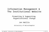 IWMW 1998: Promoting and Supporting Organisational Change