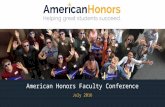 Overview: American Honors Program Outcomes and Results (Part 1) - American Honors Faculty Conference 2016