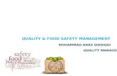 Quality and food safety management