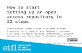 How to start: Setting up an open access repository in 22 steps