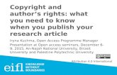 Copyright and author’s rights: what you need to know when you publish your research article