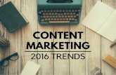 Content Marketing 2016 Trends