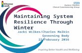 Maintaining Systems Resilience through the winter in Eastern Cheshire
