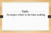 Strategies relate to decision making by saniah saleem rao