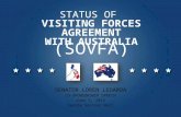 Sponsorship Speech: Status of Visiting Forces Agreement (SOVFA) with Australia