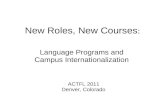 New Roles, New Courses: Language Programs and Campus internationalization