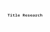 Task 7 title research