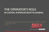 The operator's role in capital improvement planning