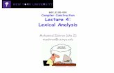 G22.2130-001 Compiler Construction Lecture 4: Lexical Analysis