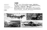 Life in Challenge Mills,Yuba County, California,1875–1915, With ...