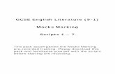 GCSE English Literature (9-1) Mocks Marking Scripts 1 – 7