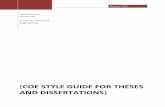 COE Style Guide for theses anD dissertations