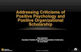 Addressing Criticisms of Positive Psychology and Positive ...