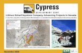 Cypress Development Corp. $CYP.V is a publicly traded lithium and zinc exploration company advancing projects in the State of Nevada, U.S.A.