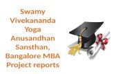 Swamy Vivekananda Yoga Anusandhan Sansthan, Bangalore MBA Project reportsroject reports