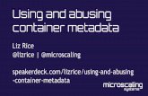 TIAD 2016 : Using and abusing container metadata
