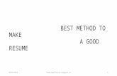 Best method to make a resume