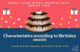 What your birth month says about you