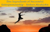 Five Ingredients of Successful Entrepreneurship - Inshan Meahjohn