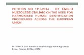 EU petition no. 1113/2014 by Emilio Nuzzolese on the need of Harmonised Human Identification Procedures accross the European Union