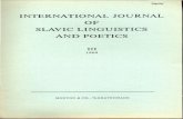 INTERNATIONAL JOURNAL OF SLAVIC LINGUISTICS AND POETICS