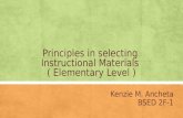 Principles in selecting Instructional Materials