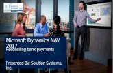 Microsoft Dynamics NAV 2017 - Reconciling bank payments