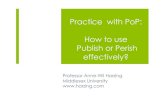 Practice with PoP: How to use Publish or Perish Effectively