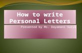 Writing personal letter