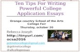 Writing Personal Statements: 2016 OCSA College Fair
