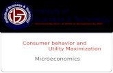 Consumer Behavior & Utility Maximization Micro Economics ECO101