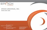 Epoch Universal: Presentation Overview