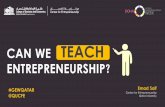 Can We Teach Entrepreneurship?