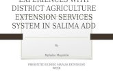 Experiences with district agriculture extension services system in salima add